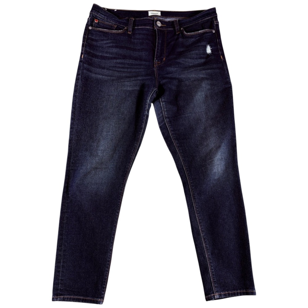 Hudson Natalie Super Skinny Jeans Womens 32 Dark Blue Classic Distressed Stretch